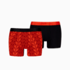 Изображение Puma Мужское нижнее белье PUMA Men's Terrace Print Boxer Briefs 2 pack #1: black / red