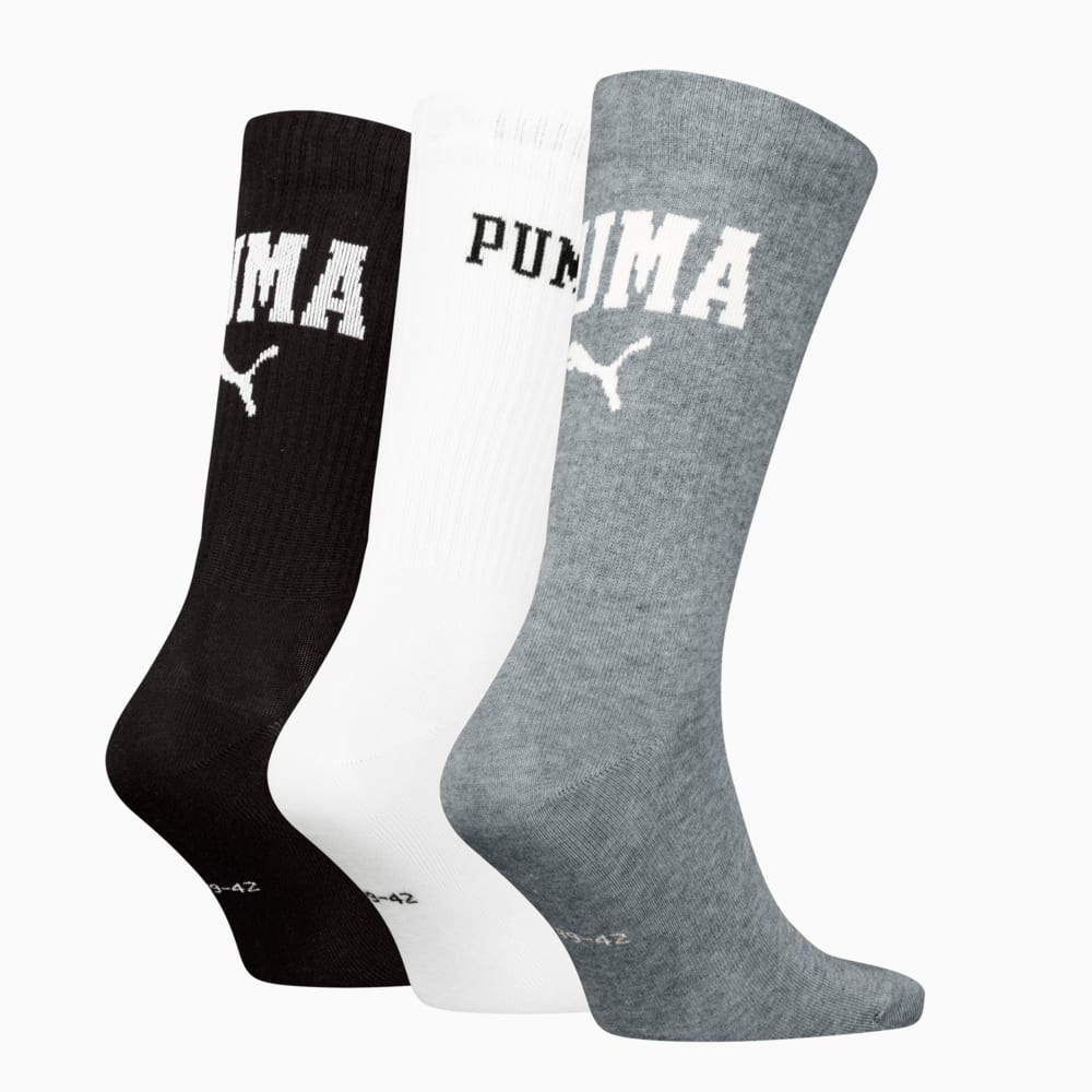 Зображення Puma Шкарпетки Logo Crew Socks Unisex (3-pack) #2: grey/white/black