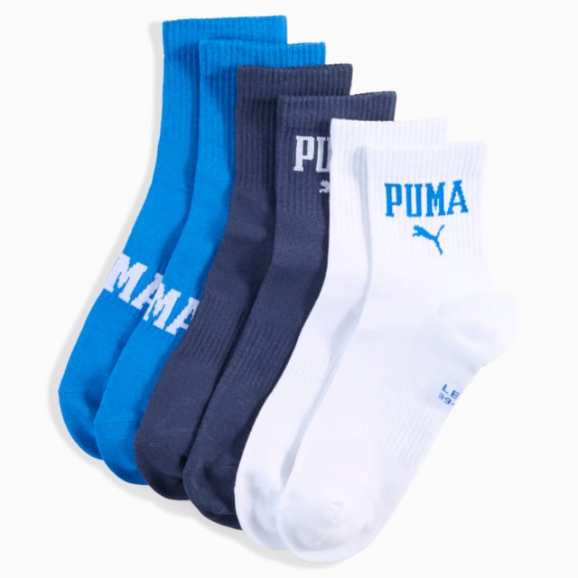 Imagen PUMA Calcetines cortos de caña media con logo unisex (pack de 3)