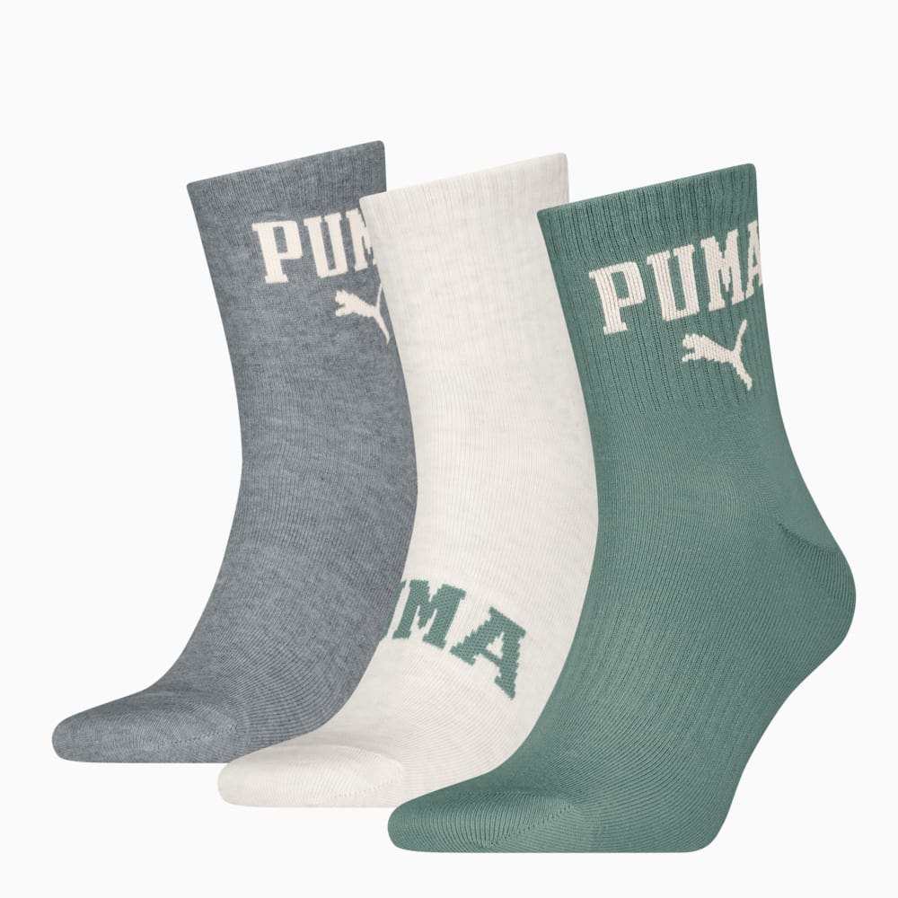 Зображення Puma Шкарпетки Logo Short Crew Socks Unisex (3-pack) #1: green / grey