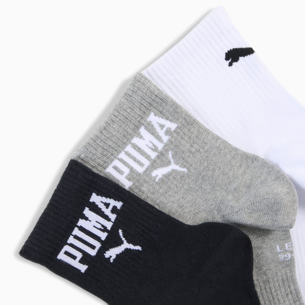 Изображение Puma Носки Logo Short Crew Socks Unisex (3-pack) #2: grey/white/black