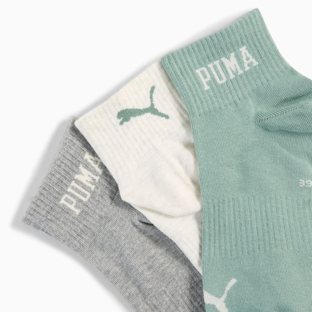 Изображение Puma Носки Logo Quarter Socks Unisex (3-pack) #2: green / grey