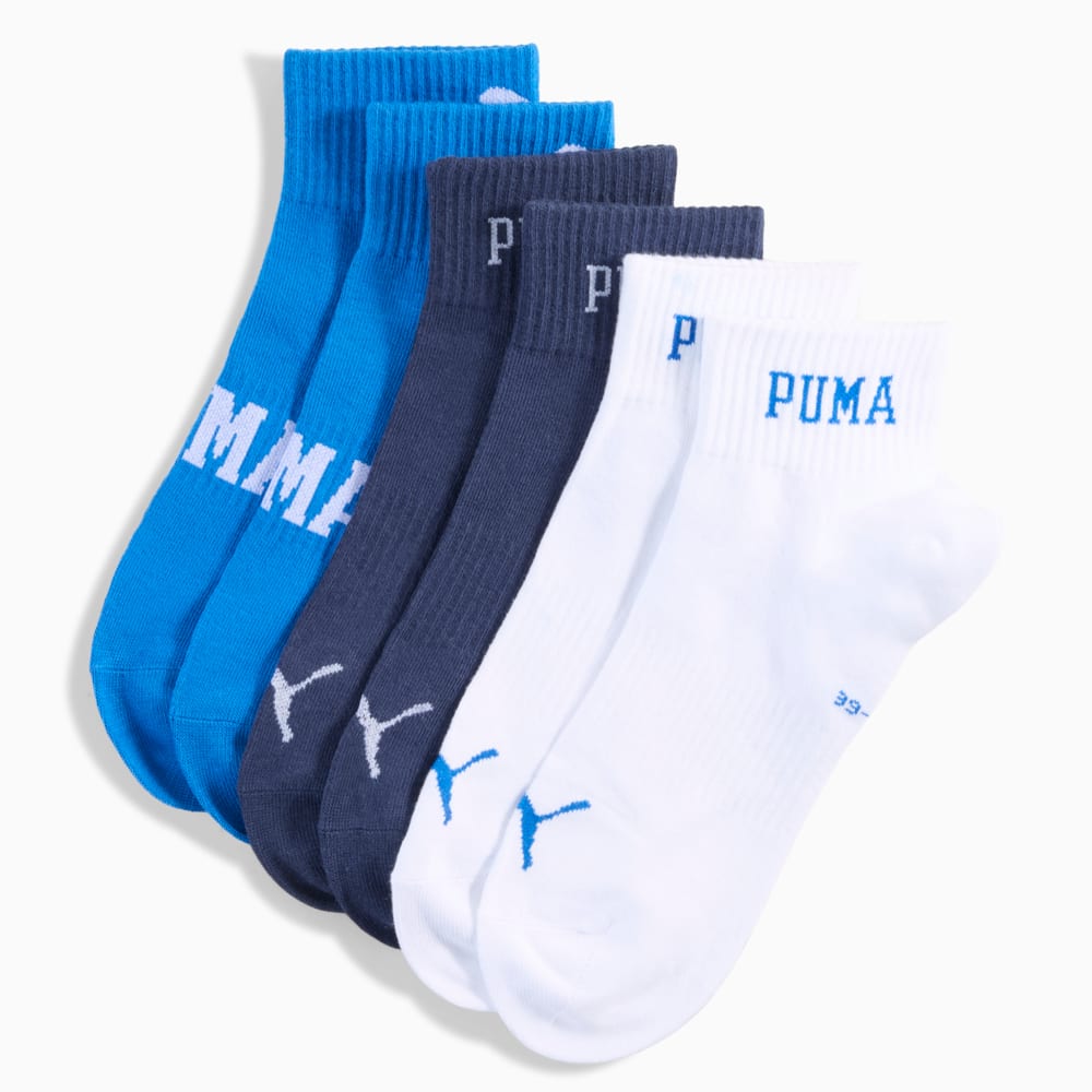 Изображение Puma Носки Logo Quarter Socks Unisex (3-pack) #1: blue combo