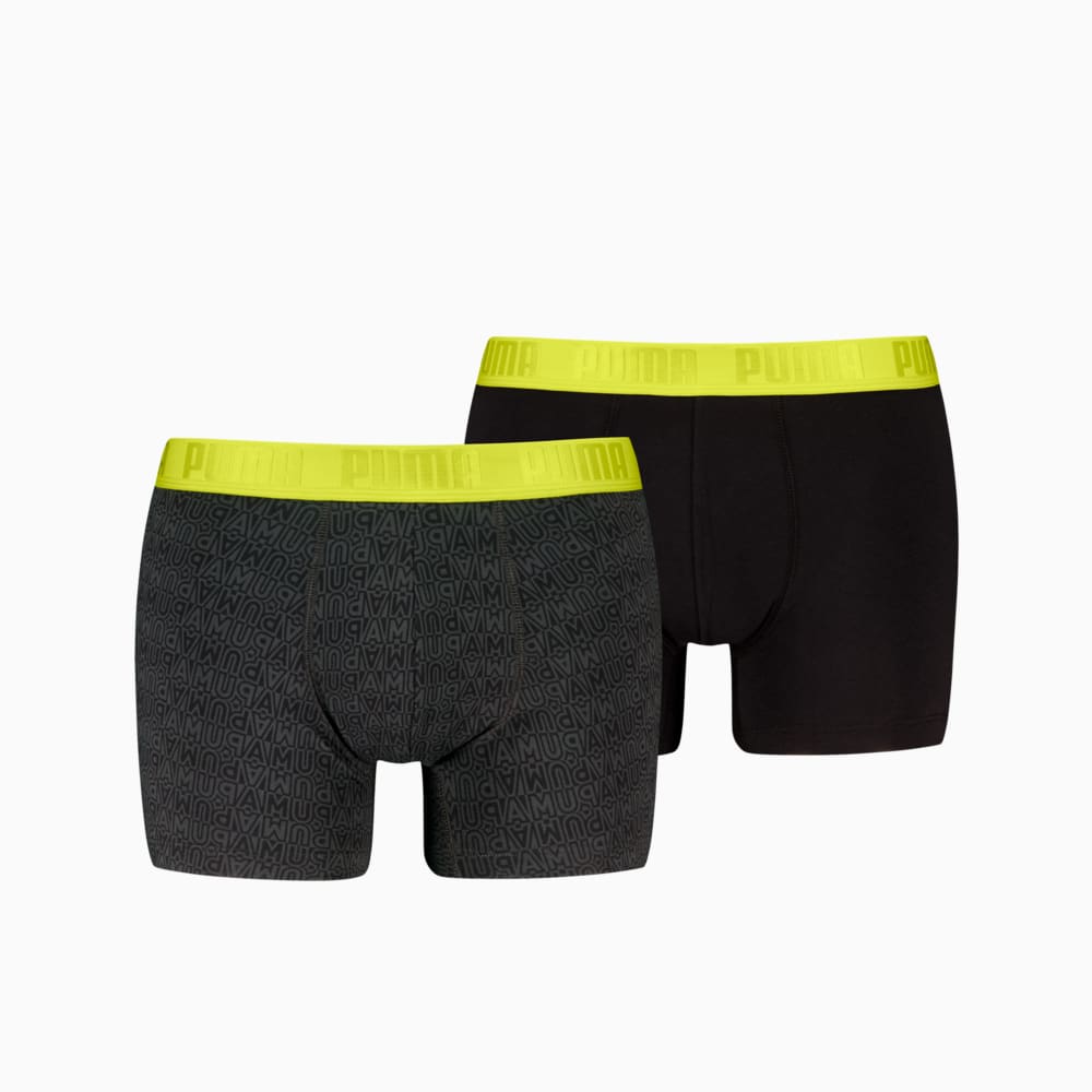 Зображення Puma Чоловіча спідня білизна Printed Boxers Men (2-pack) #1: black / yellow