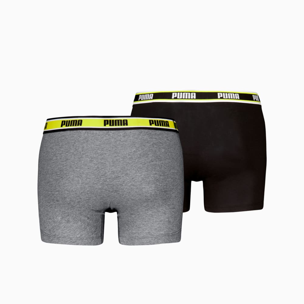 Изображение Puma Мужское нижнее белье Logo Boxers Men (2-pack) #2: black / yellow