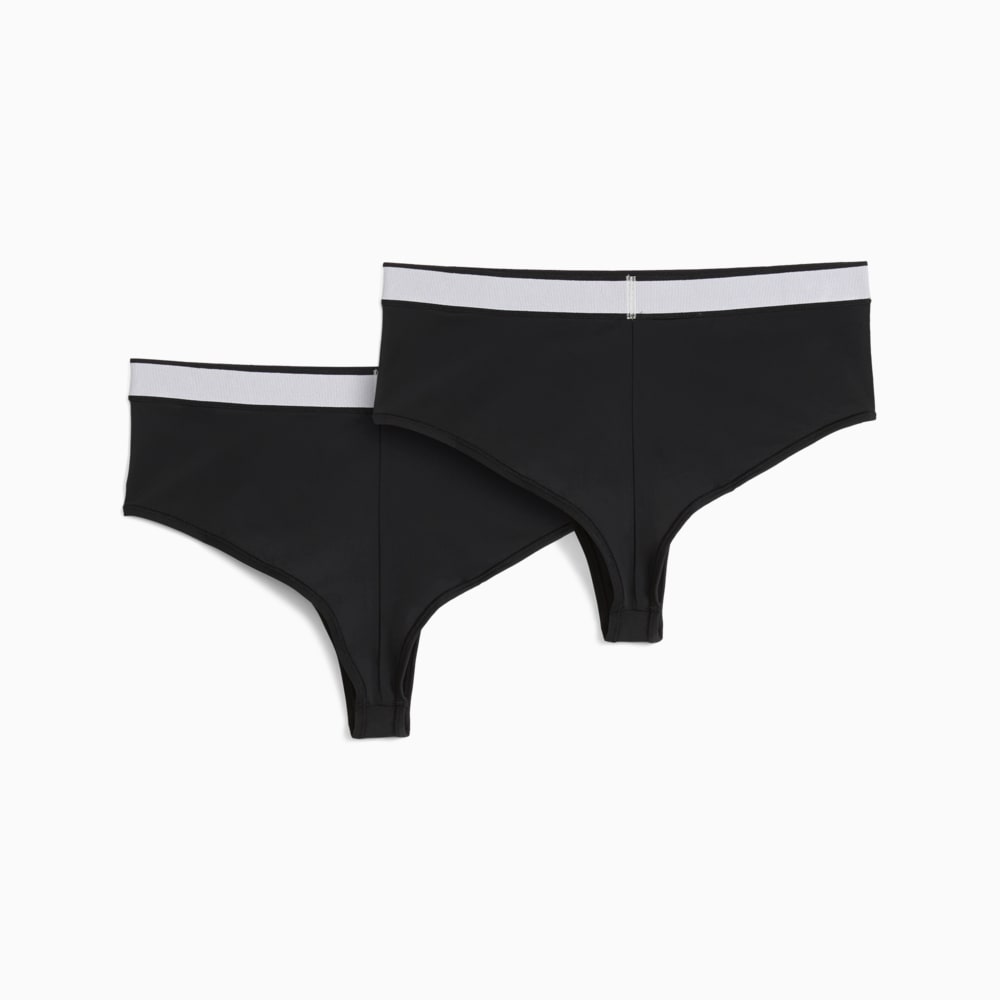 Зображення Puma Жіноча спідня білизна High-Rise Brazilian Bottoms Women (2-pack) #2: black
