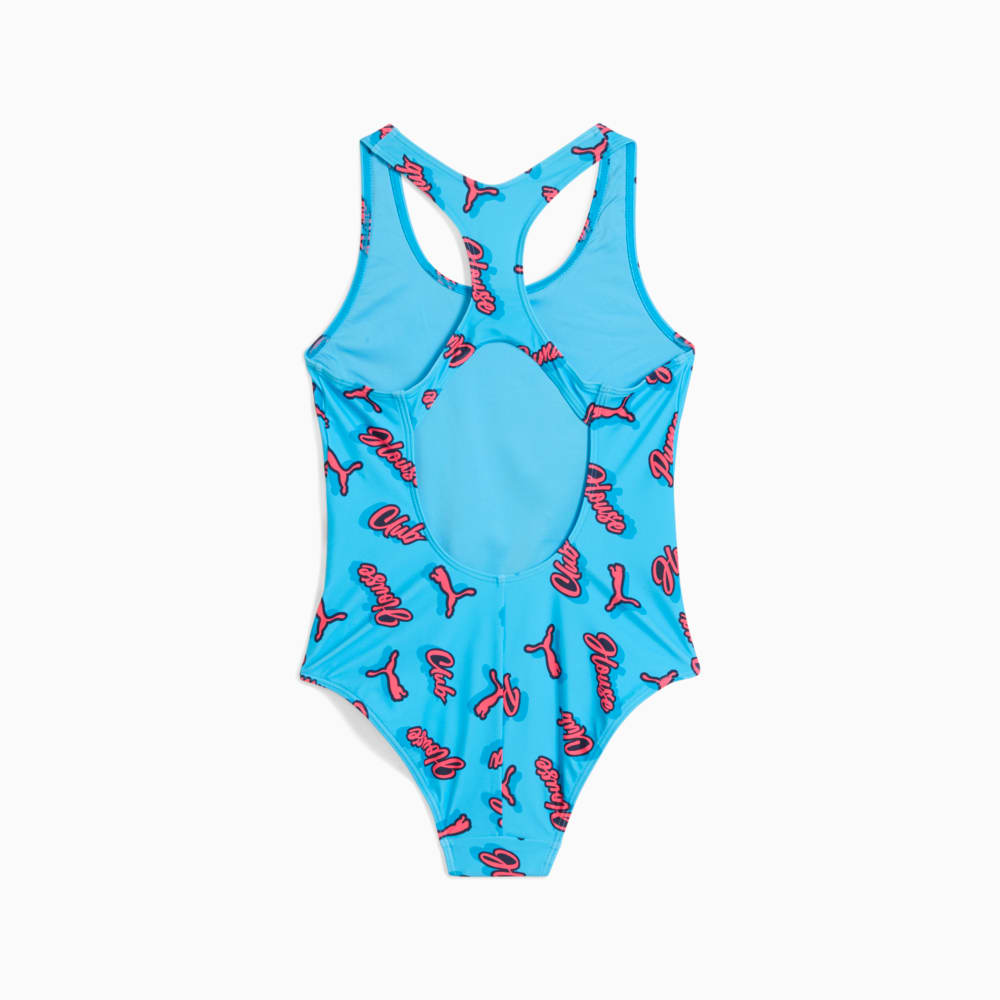 Изображение Puma Купальник Printed Racerback Swimsuit Youth #2: blue / red