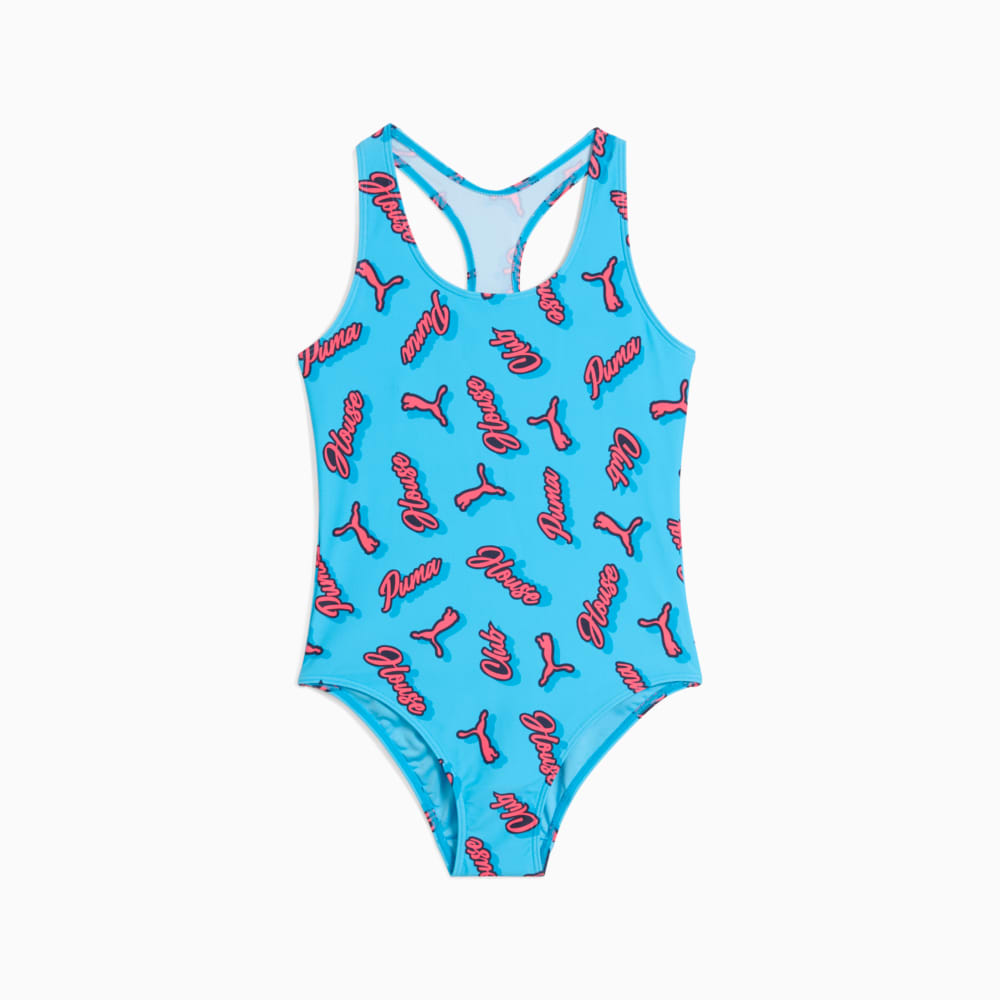 Изображение Puma Купальник Printed Racerback Swimsuit Youth #1: blue / red