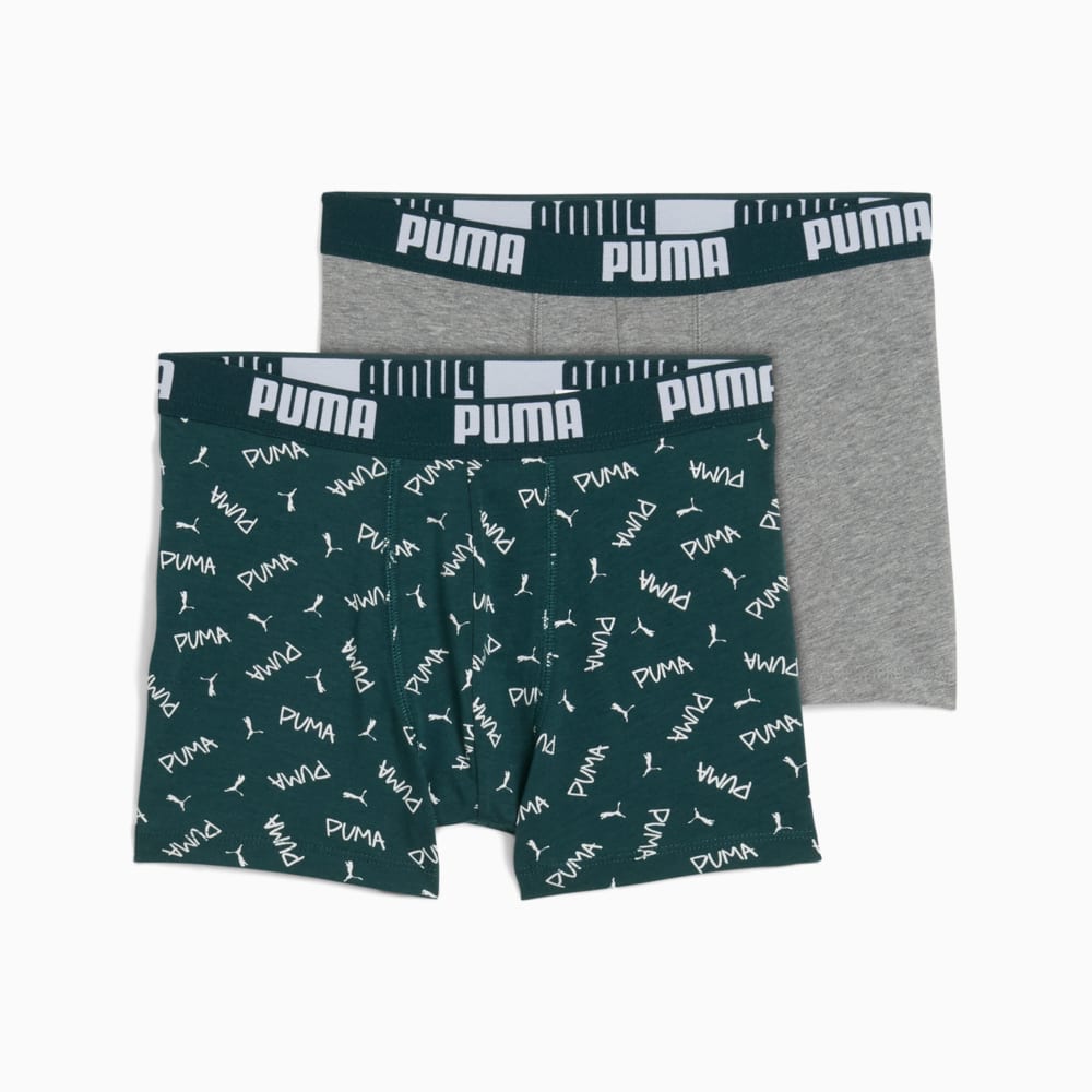 Изображение Puma Детское нижнее белье Boys' Boxers (2-Pack) #1: green / grey
