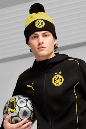 Borussia Dortmund ftblESSENTIALS Pom Pom Beanie, Faster Yellow-PUMA Black, extralarge-GBR