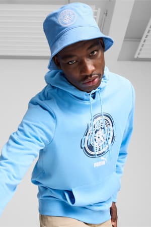 Manchester City ftblESSENTIALS Bucket Hat, Team Light Blue-PUMA White, extralarge-GBR