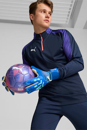 FUTURE Pro Hybrid Goalkeeper Gloves, Bluemazing-Sunset Glow-Electric Peppermint, extralarge-GBR