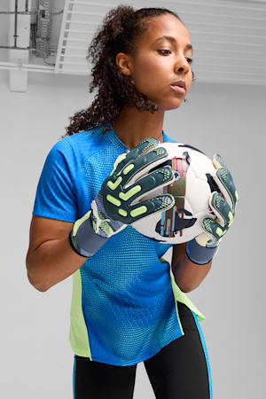 FUTURE Pro Hybrid Goalkeeper Gloves, Gray Skies-Fizzy Apple, extralarge-GBR