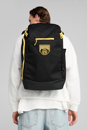 Basketball Pro Backpack, PUMA Black-Sunny Yellow, extralarge-GBR