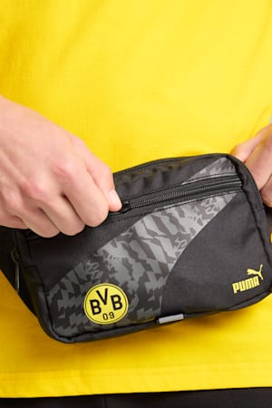 Borussia Dortmund ftblCULTURE+ Waist Bag, PUMA Black-Faster Yellow, extralarge-GBR
