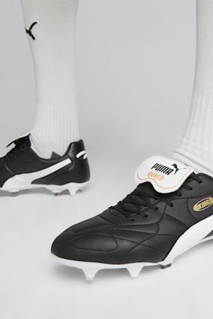 KING TOP MxSG Football Boots, PUMA Black-PUMA White-PUMA Gold, extralarge-GBR