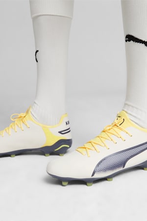 KING ULTIMATE FG/AG Football Boots, Alpine Snow-Asphalt-Yellow Blaze, extralarge-GBR