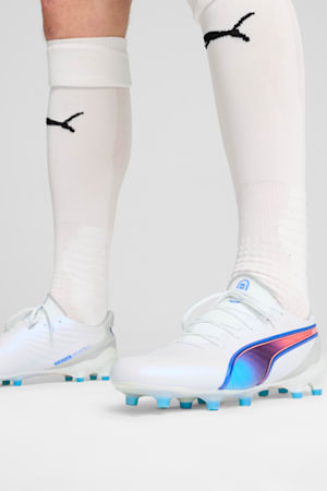 KING ULTIMATE FG/AG Football Boots, PUMA White-Bluemazing-Flat Light Gray-Sunset Glow, extralarge-GBR