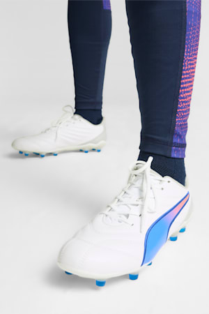 KING PRO FG/AG Football Boots Women, PUMA White-Bluemazing-Flat Light Gray, extralarge-GBR