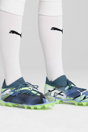 FUTURE 7 MATCH FG/AG Football Boots, Gray Skies-PUMA White-Fizzy Apple, extralarge-GBR