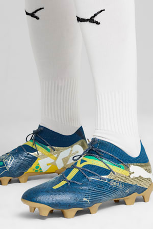FUTURE 7 ULTIMATE BNA FG/AG Football Boots, Sailing Blue-Marine Blue-Pelé Yellow-Grassy Green-Gold, extralarge-GBR