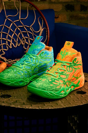 PUMA HOOPS x TMNT MB.04 LM Basketball Shoes Unisex, Fluro Green Pes-PUMA Green-Bright Aqua-Orange Glow, extralarge-GBR