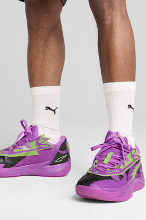 Scoot Zeros II Purple Lab Basketball Shoes Unisex, Pure Magenta-Green Glare, extralarge-GBR