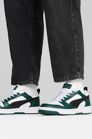 Rebound V6 Low Sneakers, PUMA White-PUMA Black-Dark Myrtle, extralarge-GBR