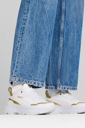 Cassia Rose Metallic Dream Sneakers Women, PUMA White-PUMA Gold-Matte Puma Gold, extralarge-GBR