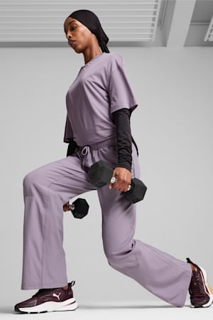 Modest Activewear Wide Leg Training Pants Women, Pale Plum, extralarge-GBR