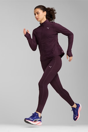 RUN FAVOURITE Quarter-Zip Running Top Women, Midnight Plum, extralarge-GBR