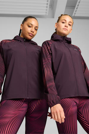 Favourite Velocity Printed Woven Running Jacket Women, Midnight Plum-AOP, extralarge-GBR