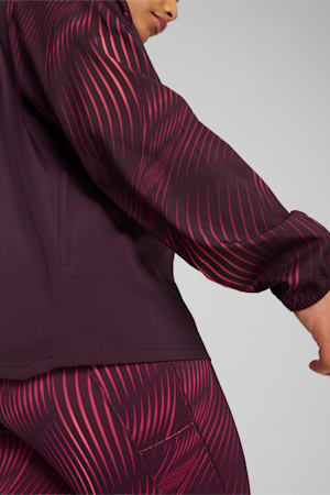 Favourite Velocity Printed Woven Running Jacket Women, Midnight Plum-AOP, extralarge-GBR