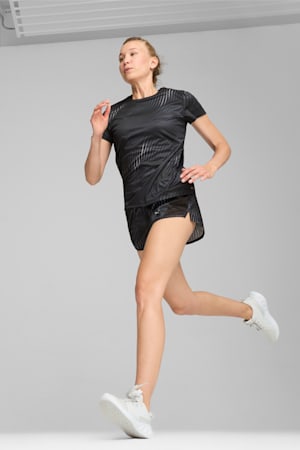 Run Favorite Women's Tee, PUMA Black-AH24 AOP, extralarge-GBR