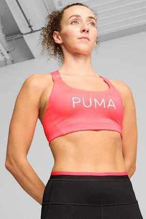 Puma pink sports bra deals