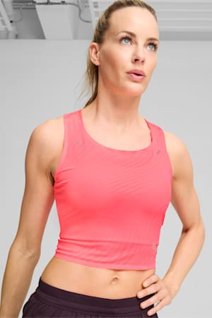 RUN ULTRASPUN Women's Running Crop Top, Sunset Glow-Fireglow, extralarge-GBR