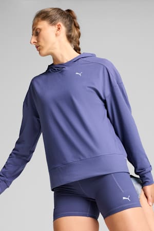 CLOUDPSUN Hoodie Women, Blue Crystal, extralarge-GBR