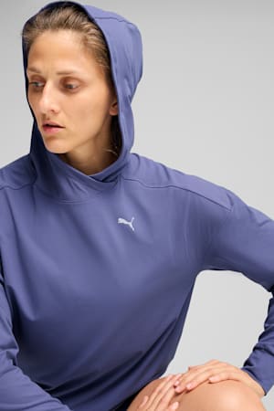 CLOUDPSUN Hoodie Women, Blue Crystal, extralarge-GBR