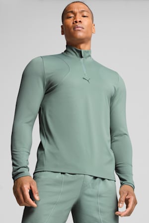 CLOUDSPUN Quarter-Zip Jacket Men, Green Moon, extralarge-GBR