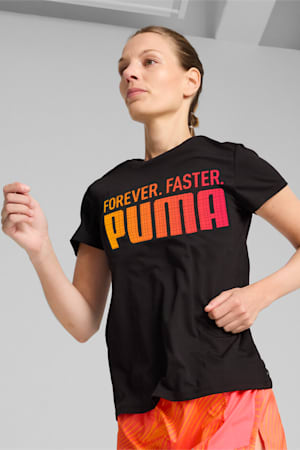 PUMA RUN Fav Graphic Tee Women, PUMA Black, extralarge-GBR