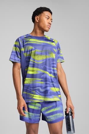 VELOCITY All-Over Print Running Tee Men, Blue Crystal, extralarge-GBR