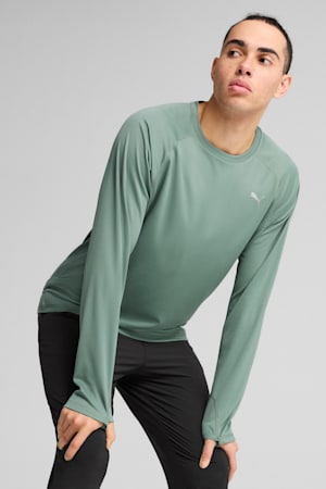 VELOCITY Long Sleeve Running Top Men, Green Moon, extralarge-GBR