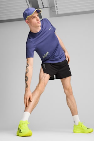 Mesh Running Graphic Tee Men, Blue Crystal, extralarge-GBR