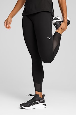 CLOUDSPUN Soft Mesh High-Waisted 7/8 Tights Women, PUMA Black, extralarge-GBR