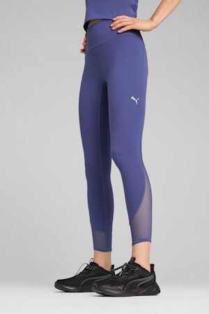 CLOUDSPUN Soft Mesh High-Waisted 7/8 Tights Women, Blue Crystal, extralarge-GBR