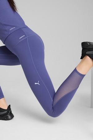 CLOUDSPUN Soft Mesh High-Waisted 7/8 Tights Women, Blue Crystal, extralarge-GBR