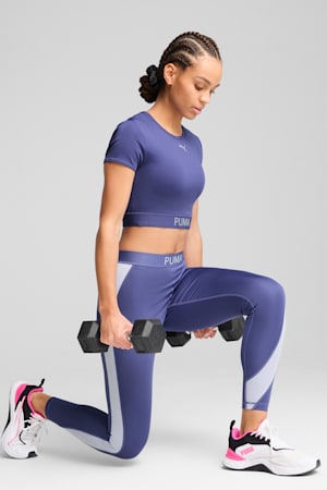 PUMA STRONG Crop Tee Women, Blue Crystal, extralarge-GBR