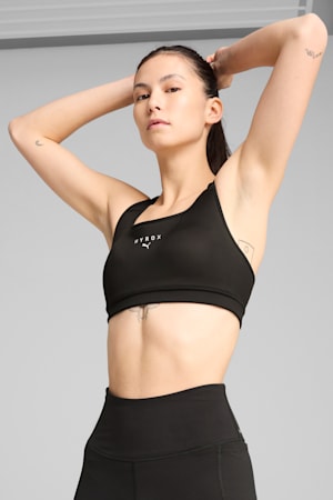 PUMA x HYROX Mid Impact Bra Women, PUMA Black, extralarge-GBR