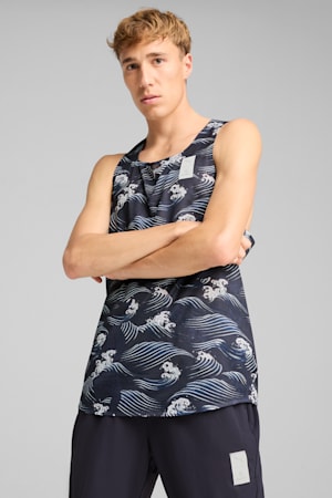 PUMA x SAYSKY Graphic Singlet Men, New Navy, extralarge-GBR