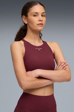 PUMA x HYROX SHAPELUXE High Neck Bra Women, Ruby Shimmer, extralarge-GBR